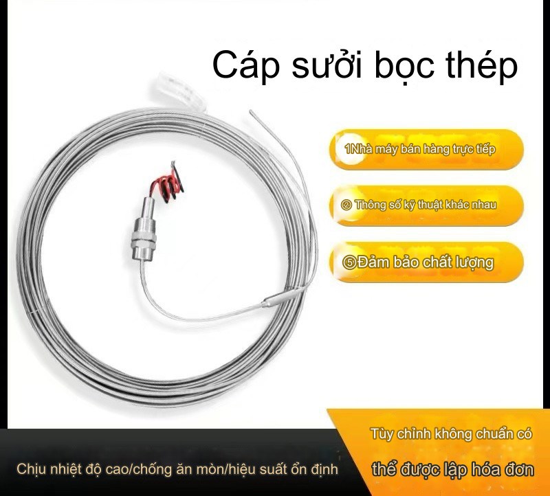 Cáp sưởi bọc thép,chịu nhiệt độ cao chống ăn mòn hiệu quả